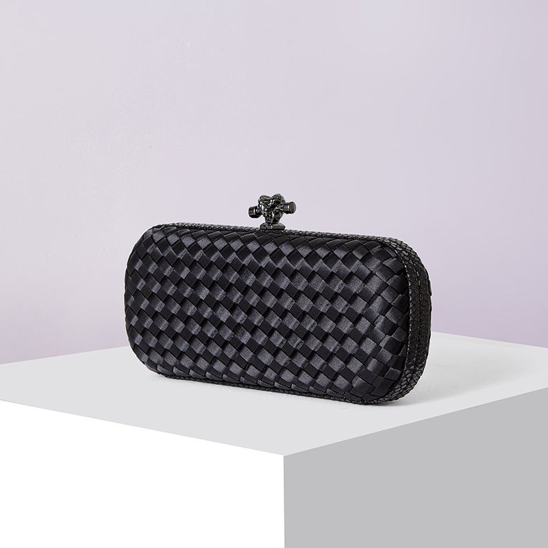 Silk Hand-Woven Women'S Clutch Bag Cross-Body Simple Dinner Bag Chain Small Bag - Image 4