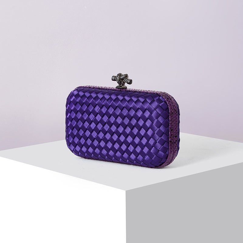 Silk Hand-Woven Women'S Clutch Bag Cross-Body Simple Dinner Bag Chain Small Bag - Image 1