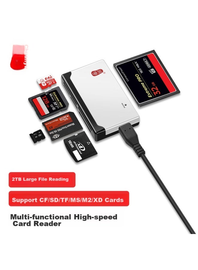 Chuanyu Multi-functional All-in High-speed Card Reader Supports Sd/tf/cf/xd/ms/m2 For Dslr Cameras, Smartphones, Dash Cams, And Storage Memory Cards - Image 1