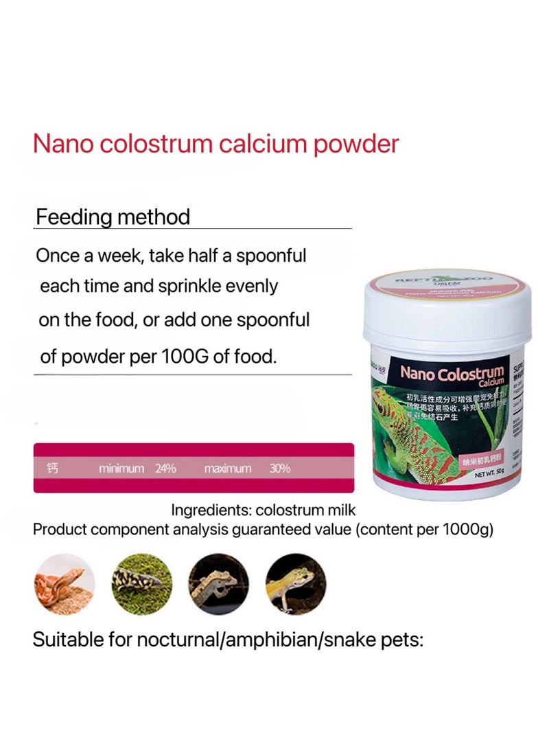 REPTIZOO Nano Colostrum Calcium Supplement for Reptiles, 50g  - Image 2