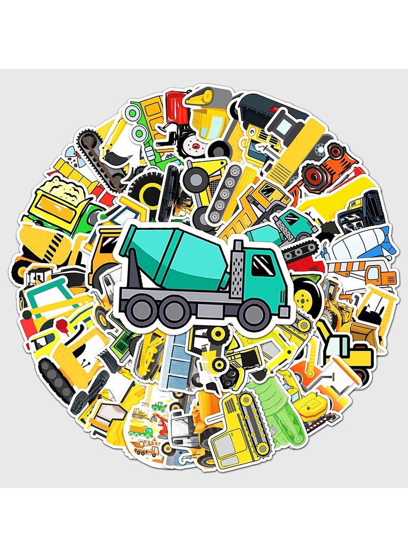 قوس قزح أورينبو ملصقات مركبات البناء 50 قطعة من ملصقات الفينيل لشاحنات النقل والحفارات الهندسية ومركبات البناء، مجموعة ملصقات مقاومة للماء مثالية للأولاد والهاتف وزجاجة المياه والكمبيوتر المحمول - Image 1