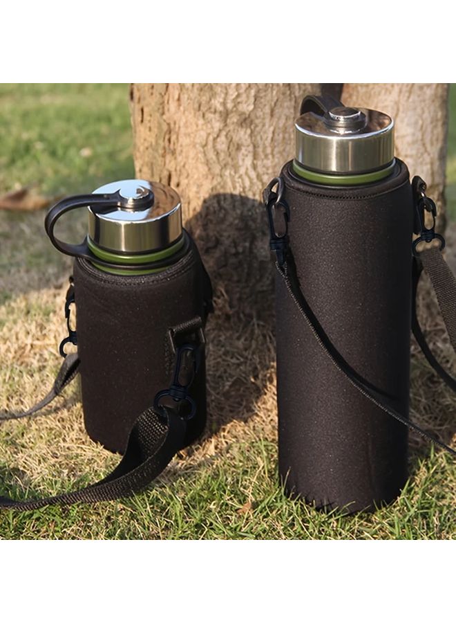 Durable Nylon Water Bottle Sleeve Pouch With Adjustable Strap Protective Cover Holder For 18.6oz Stainless Steel Bottles Outdoor And Travel Secure Fit Lid - Image 3