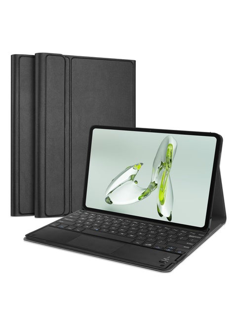 Touch Case with Keyboard for OnePlus Pad Go 11.35 2023 Arabic and English Multi-Touch Trackpad -Detachable Wireless Tablet Keyboard Case for OnePlus Pad Go Black