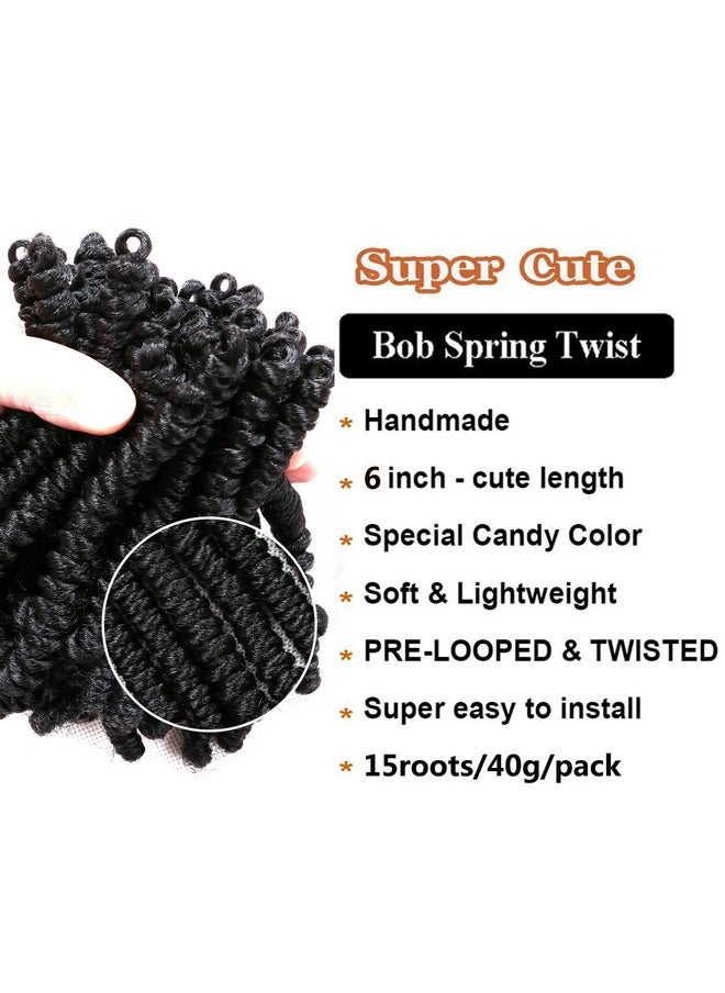 Lifabeauty 8 Packs Short Bob Spring Twist Crochet Hair 6Inch Pretwisted Passion Twist Hair Pre Looped Crochet Braids Hair For Black Women (6 Inch 1B)  - Image 3