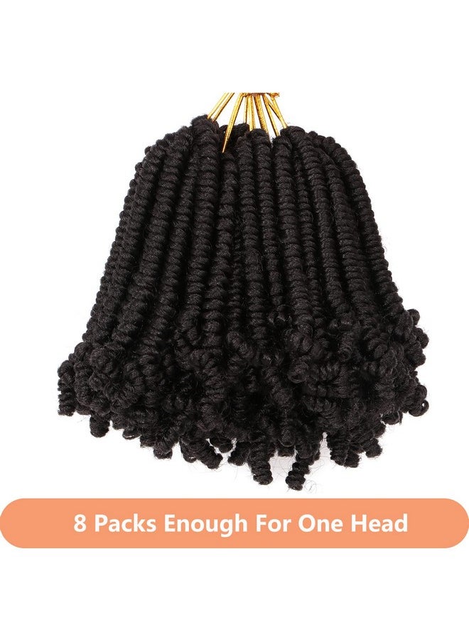 Lifabeauty 8 Packs Short Bob Spring Twist Crochet Hair 6Inch Pretwisted Passion Twist Hair Pre Looped Crochet Braids Hair For Black Women (6 Inch 1B)  - Image 4