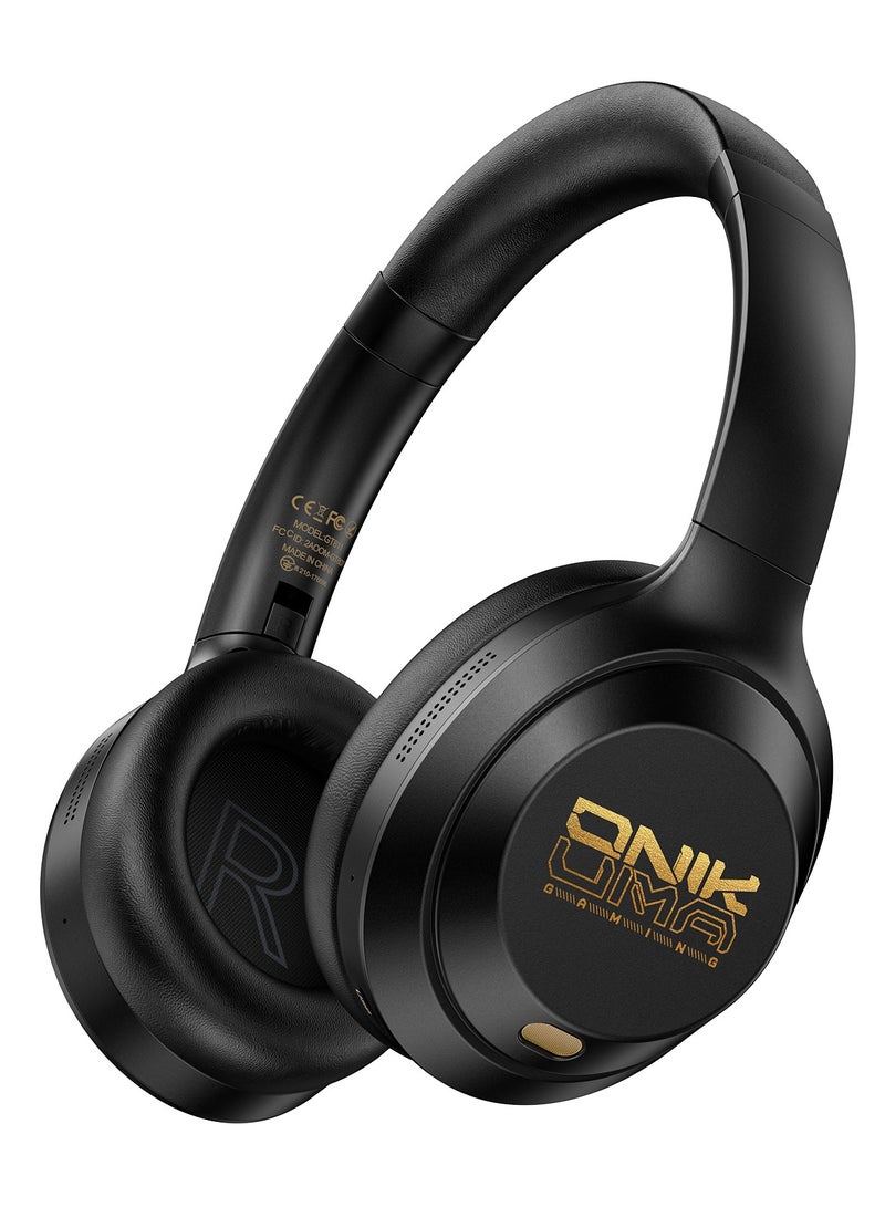 onikuma GT811 Wireless Gaming Headset,Gaming Headphone with Mic,ANC & 60ms Low Latency | 55H Playback, 40mm Drivers & Wired + Bluetooth 5.4 for Immersive PC/Mobile Gaming,Black  - Image 1