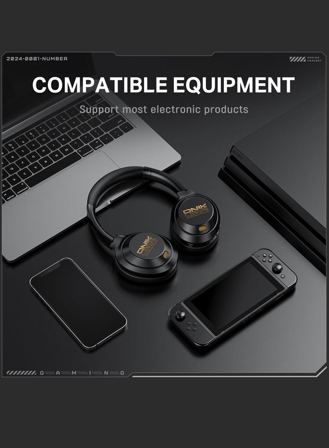 onikuma GT811 Wireless Gaming Headset,Gaming Headphone with Mic,ANC & 60ms Low Latency | 55H Playback, 40mm Drivers & Wired + Bluetooth 5.4 for Immersive PC/Mobile Gaming,Black  - Image 4