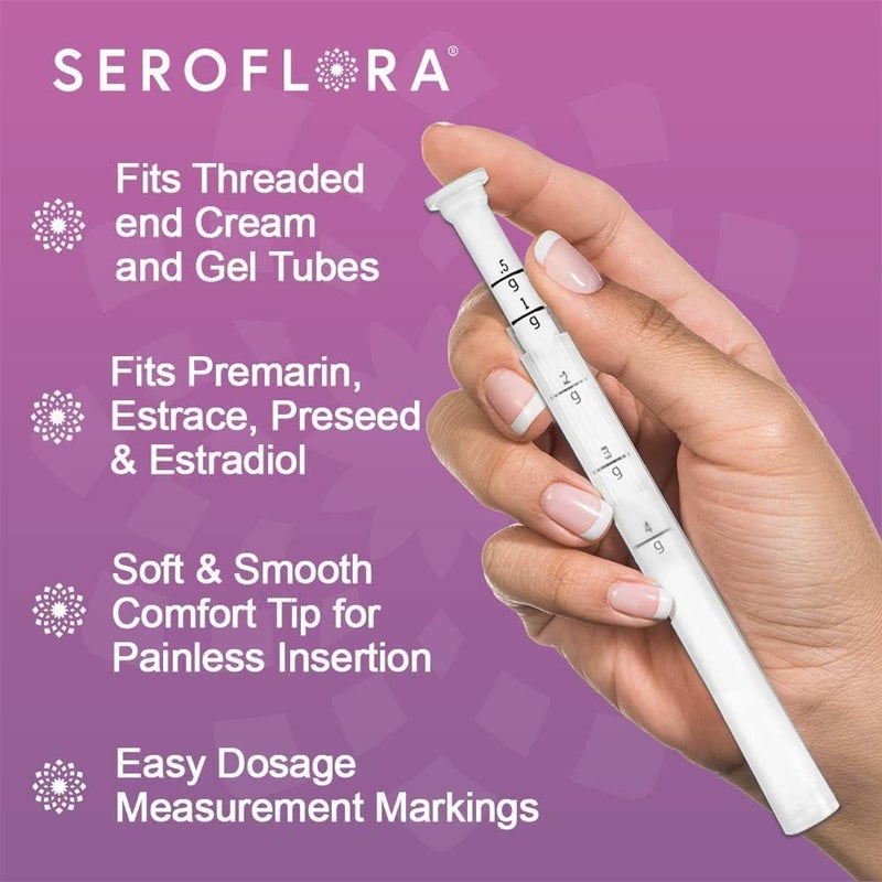 Serovera Seroflora Disposable Vaginal Cream Applicators - Threaded End to Fit OTC Gels, Lubes or Creams Products - Exact Dosage Measurements (15 Pack) Made in USA. - Image 2