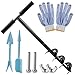 WIHQIBVCE WIHQIBVCE Hand Post Hole Digger - 24' x 4" Earth Garden Auger Drill with Gloves, Non-Slip Handle, Spiral Drill Planter  - Image 2