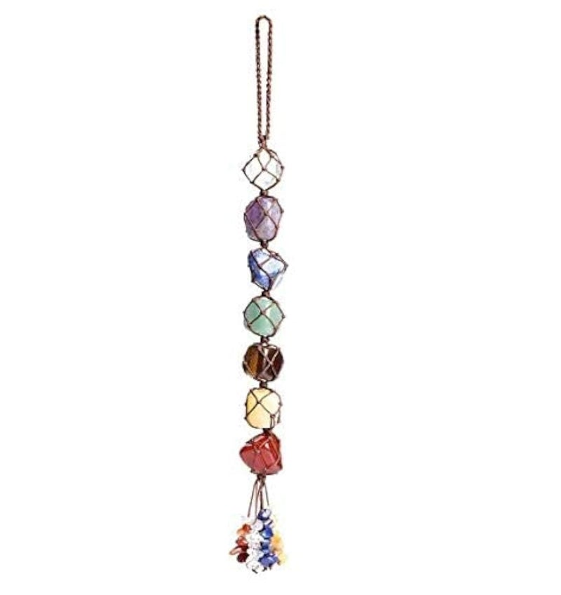 7 Chakras Healing Crystals Home Interior Decoration Car Hanging Ornaments Window Good Luck Home Decoration for Reiki Healing Good Luck Feng Shui Decorations 7 Chakra