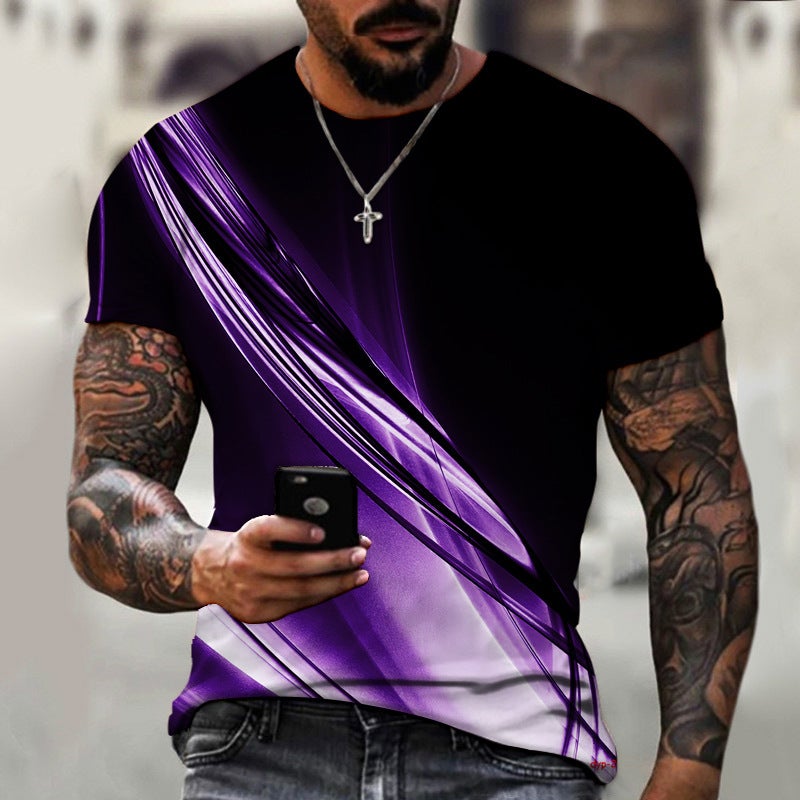 2024 Cool Men'S T-Shirt Export Summer Boys Short Sleeve Top Fashion Casual Personality - Image 2