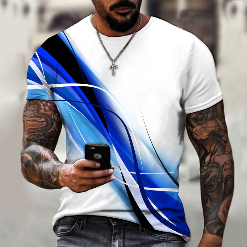 2024 Cool Men'S T-Shirt Export Summer Boys Short Sleeve Top Fashion Casual Personality - Image 3