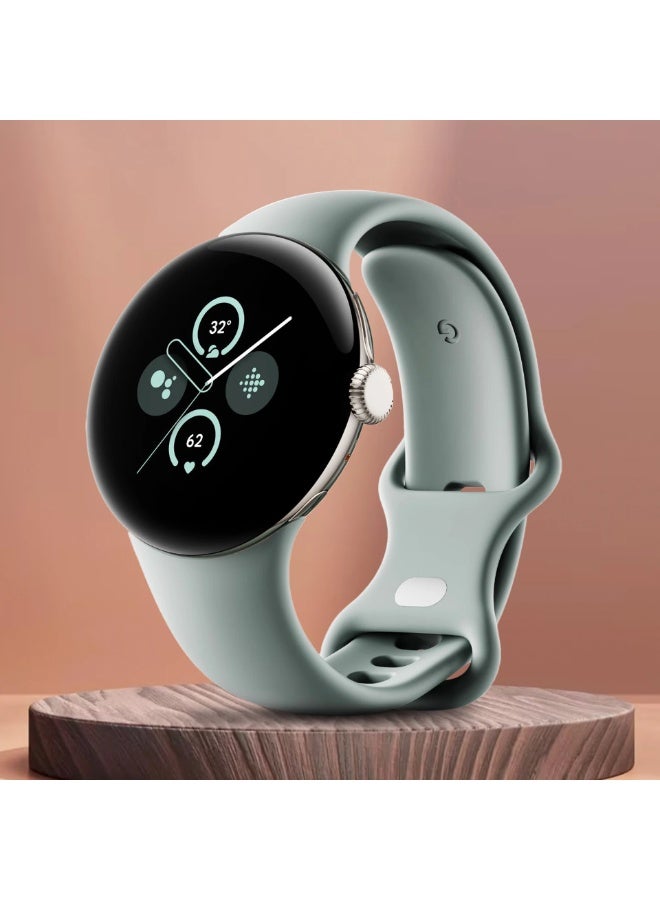 Google 306 mAh Pixel Watch 2 (Previous Model) with the Best of Fitbit - Heart Rate Tracking, Stress Management, Safety Features - Android Smartwatch - Champagne Gold Aluminum Case - Hazel Active Band - LTE Hazel Active - Image 1