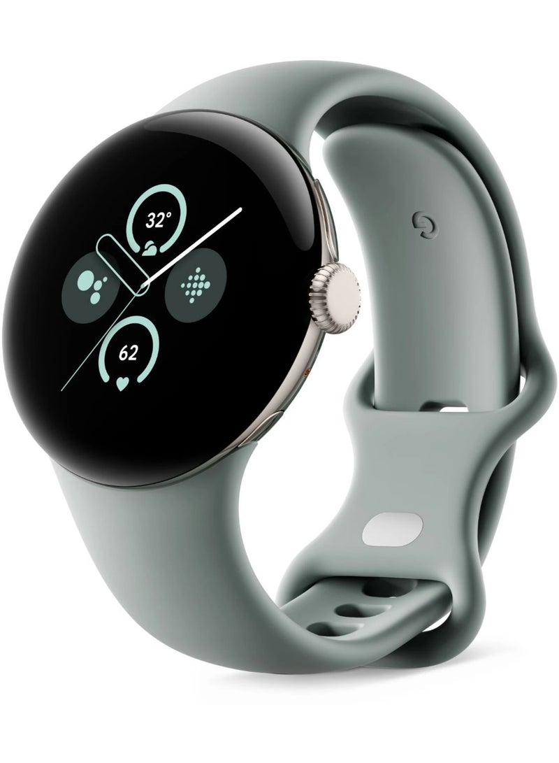 Google 306 mAh Pixel Watch 2 (Previous Model) with the Best of Fitbit - Heart Rate Tracking, Stress Management, Safety Features - Android Smartwatch - Champagne Gold Aluminum Case - Hazel Active Band - LTE Hazel Active - Image 2