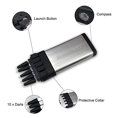 HUAAO Upgraded Ballistic Dart Launcher, Metal Darts Accurate Shooting Within 20ft for Hunting Shooting Camping Self-Defense and Survival, Unique Gift for Men (White) - Image 2