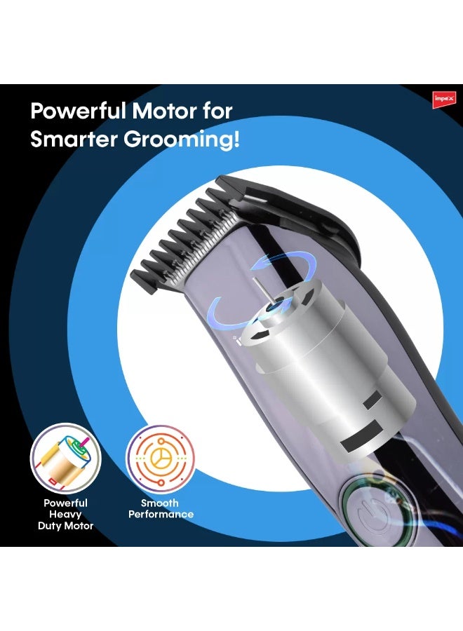 Impex IHC3 Hair Trimmer for Men | Rechargeable Cordless Beard & Moustache Trimmer | Stainless Steel Blade | 4 Length Settings 0.5-5mm | 45 Min Battery Runtime - Image 2