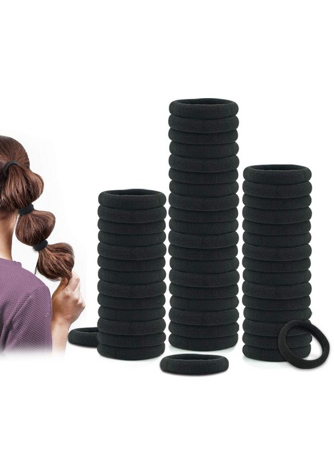 Dreamlover Dreamlover Hair Ties for Thick Hair, Hair Bands for Women's Hair, Ponytail Holders, Ouchless Black Hair Ties for Girls No Damage, 50 Pieces  - Image 1