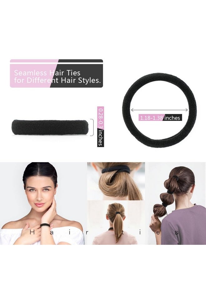 Dreamlover Dreamlover Hair Ties for Thick Hair, Hair Bands for Women's Hair, Ponytail Holders, Ouchless Black Hair Ties for Girls No Damage, 50 Pieces  - Image 2