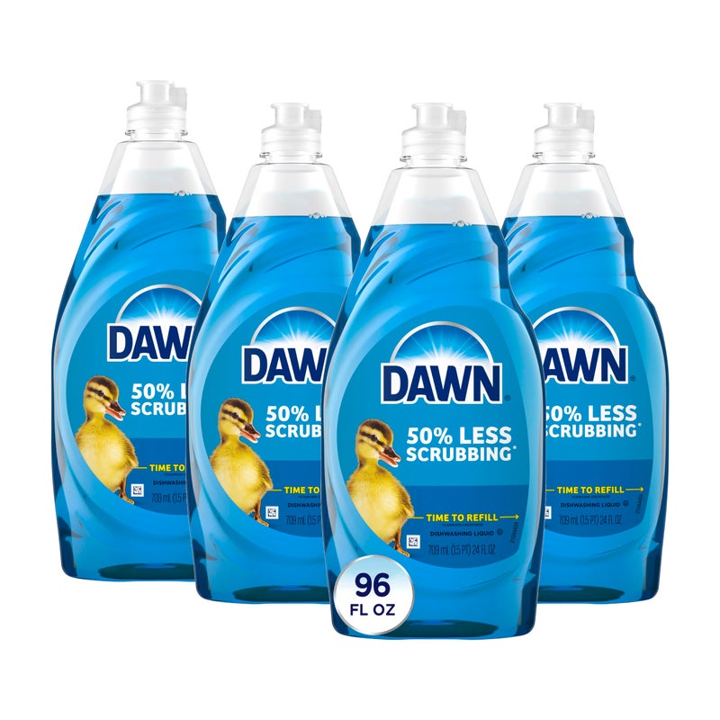 Dawn Ultra Dish Soap, Dishwashing Liquid, Original, Dish Soap Liquid, Dish Soap Refill, 4x24 Fl Oz Bundle - Image 1