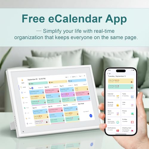 Canupdog Digital Calendar, 10.1inch Smart WiFi Digital Calendar&Chore Chart, 1920 * 1080 IPS Touch Screen HD Display for Family Schedules, Share Moments Instantly from Anywhere - Image 5