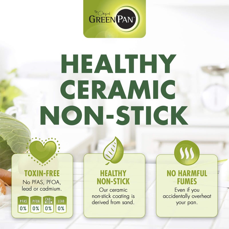 GreenPan Cambridge Healthy Ceramic Nonstick Induction Aluminum Open Frying pan - Black (28 CM) - Image 5