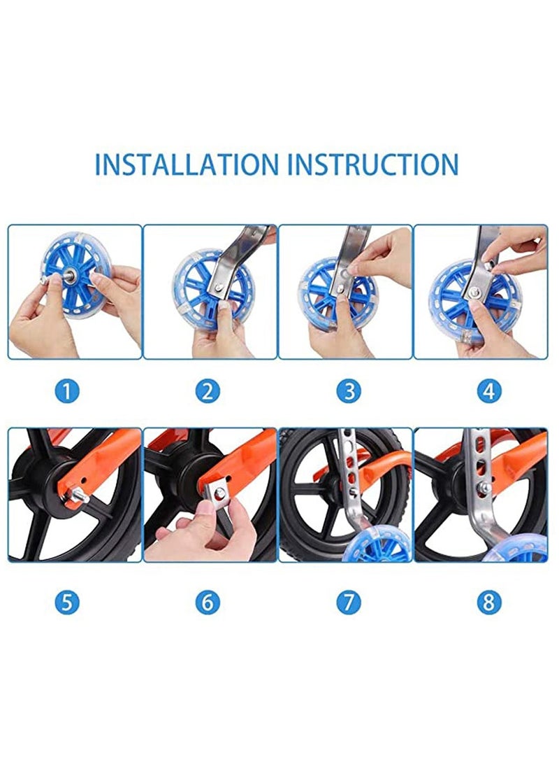 Generic Bicycle Training Flash Wheels, Children's Bike Stabilizers Support Wheels Bike Steel Frame for 12 14 16 18 20 Inch Kids Riding Safety Equipment  - Image 4
