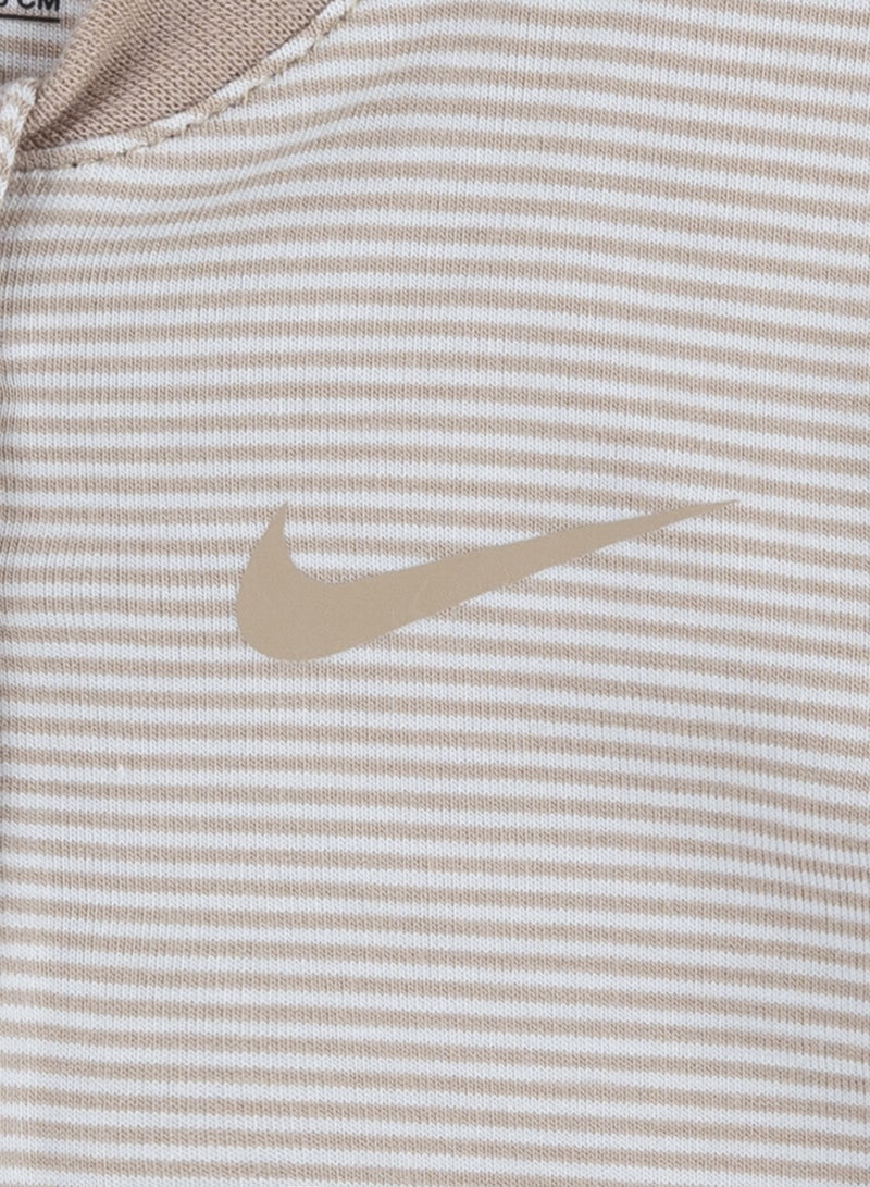 Nike Infant Striped Footed Coverall Rompers  - Image 4