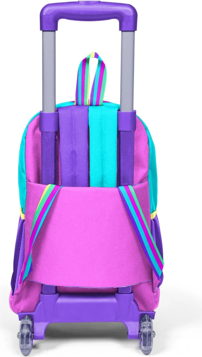 CORAL HIGH Kids Pink Pastel Colored Three-Compartment Squeegee School Backpack