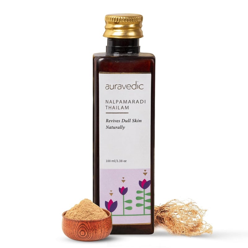 Nalpamaradi Thailam Face Oil  Ayurvedic Massage Oil  Helps Revive Dull Skin  Reduce Facial Lines  Natural Moisturization with Vetiver  Sandalwood  338 Fl Oz 100ml