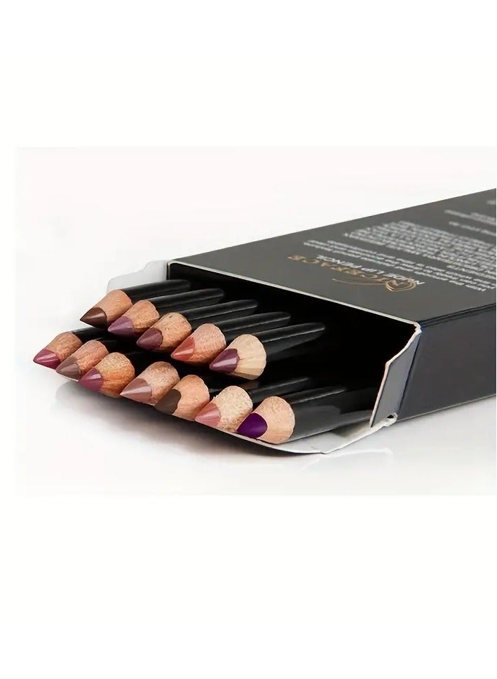 NICEFACE 12- Piece Waterproof Lipliner Pencil Set Multicolour - Image 3