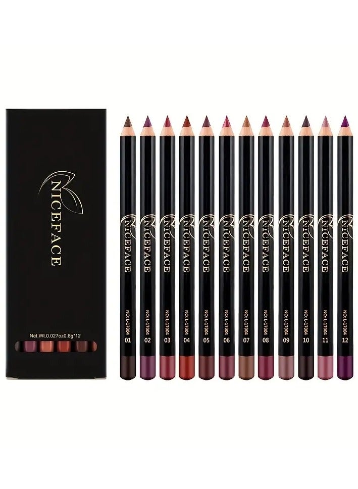 12pc Italy Deluxe Ultra Fine Lip Liner Set Of 12 Color main image 1