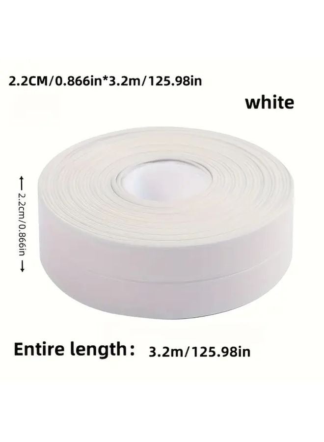 شريط سد ذاتي اللصق من PVC الأبيض المقاوم للماء لسد فجوات حوض الاستحمام ومغسلة الحمام - Image 1