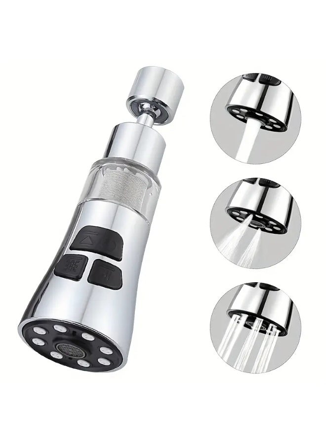 Kitchen Tap Spray Head with Filter, 360° Swivel Spout Faucet Extender 3 Modes, High Pressure Water Faucet Sprayer Aerator Attachment, FM22 FM24 G1/2 Kitchen Sink Tap Nozzle Replacement Head with Adapters - Image 3