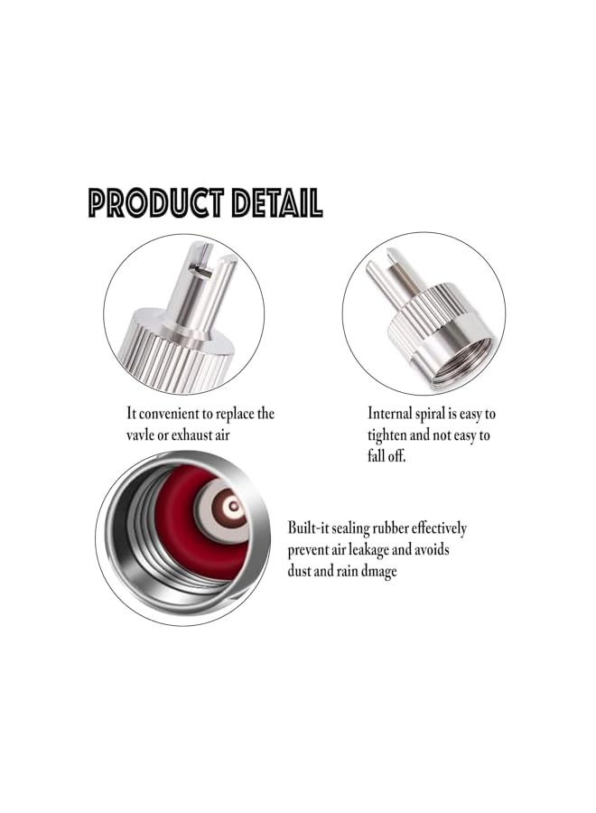 S-TOP 10PCS Nickel Brass Tire Valve Stem Caps with Valve Core Remover, Anti-Theft Slotted Caps, O-Ring Seal, Durable & Corrosion Resistant, Universal Fit for Cars, SUVs, Trucks, Bikes & Motorcycles - Image 1