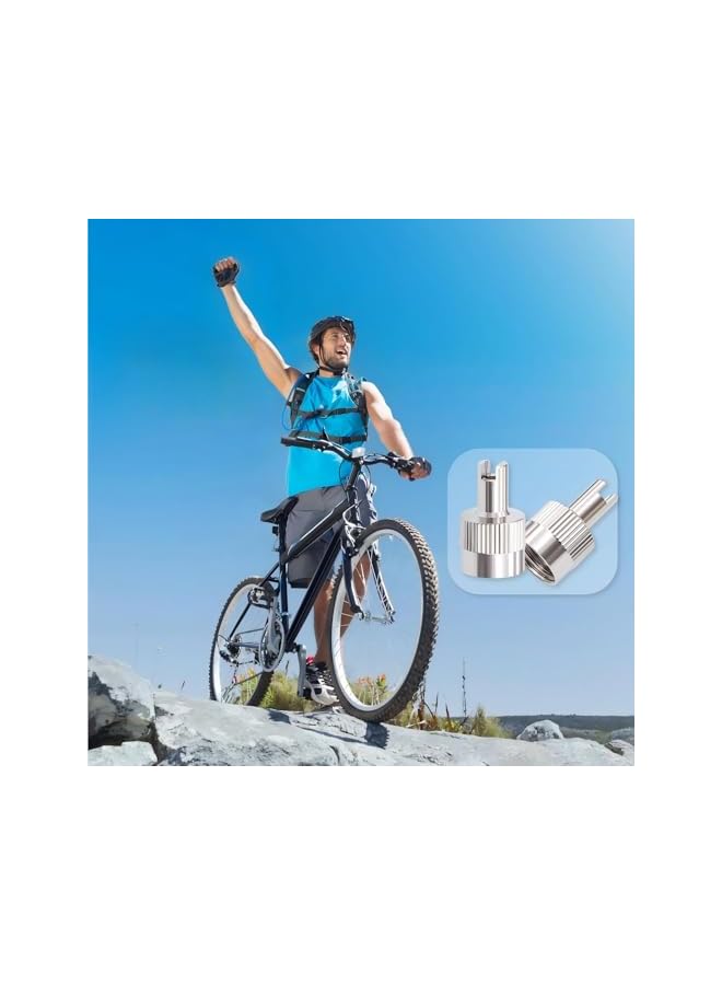 S-TOP 10PCS Nickel Brass Tire Valve Stem Caps with Valve Core Remover, Anti-Theft Slotted Caps, O-Ring Seal, Durable & Corrosion Resistant, Universal Fit for Cars, SUVs, Trucks, Bikes & Motorcycles - Image 3