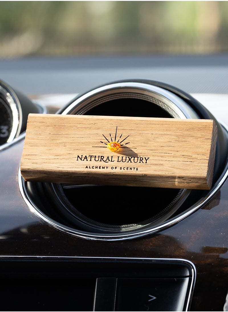NATURAL LUXURY - He Inspired By Nature Car Perfume Air Freshener with Oak Wood Car Perfume Holder, Luxury Automobile Accessories Car Air Freshener Perfume Oil 10 ml, Car Fragrance Oil for Calming and Uplifting Mood - Image 1