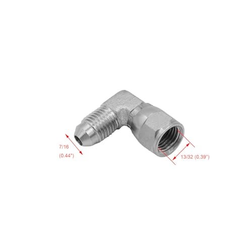 BEITERSTOE 2PACK 65020404 Hydraulic Hose Adapter Fitting 14 Male JIC 37Flare71620 UNF 14 Female JIC 37 Swivel 71620 UNF 45Elbow Pipe Joints Connector Carbon Steel - Image 3