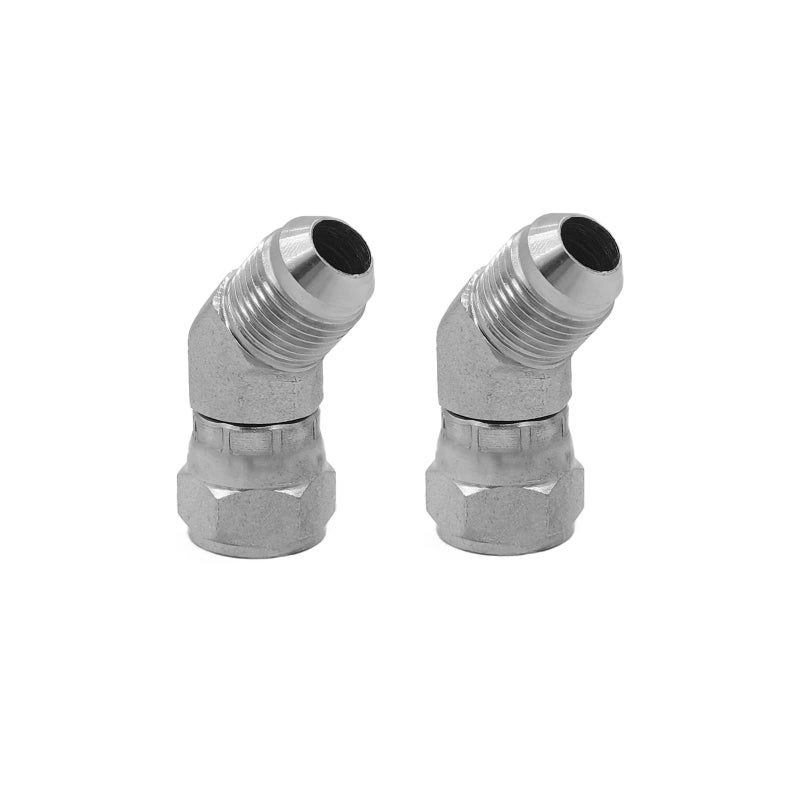 BEITERSTOE 2PACK 65020404 Hydraulic Hose Adapter Fitting 14 Male JIC 37Flare71620 UNF 14 Female JIC 37 Swivel 71620 UNF 45Elbow Pipe Joints Connector Carbon Steel - Image 2