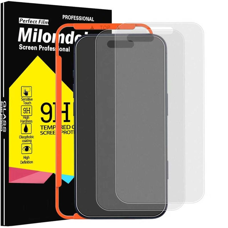 Milomdoi 3 Pack Matte Screen Protector for iPhone 17 Pro Max [Phone Case Friendly] Tempered Glass Accessories Film, Shatterproof No Bubble, Easy Installation with Mounting Frame for Apple - Image 1