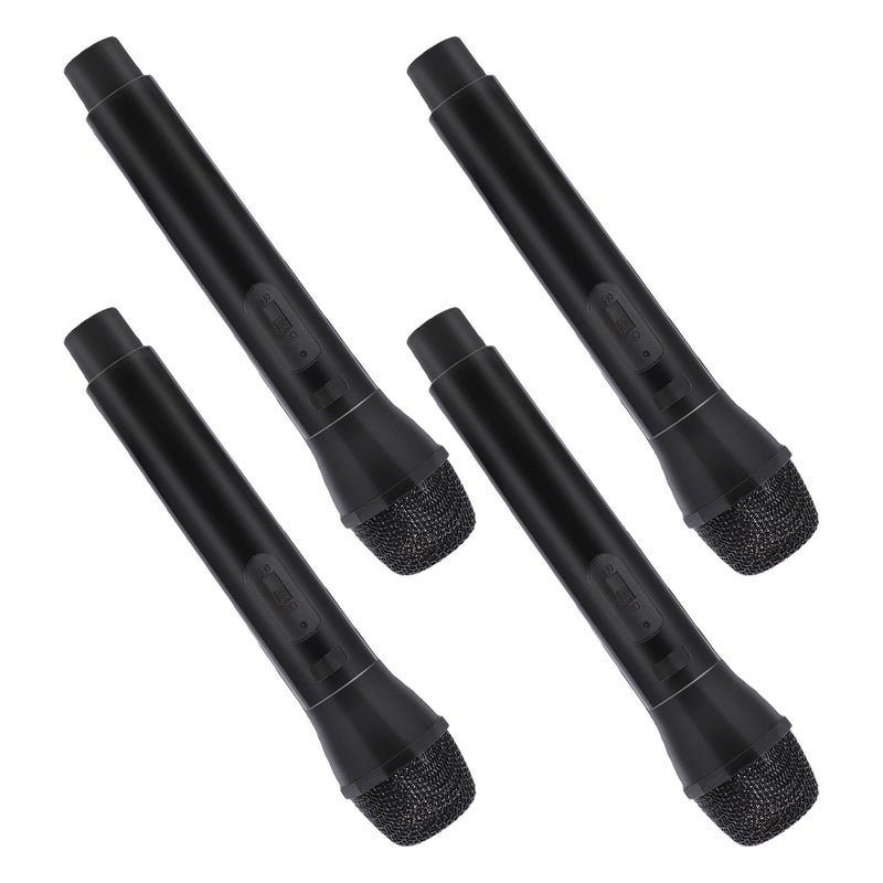 4pcs Fake Microphone Prop Microphone Play Mics Toy Mic Simulate Speech Practice for Karaoke Fun Stage Costume Prop Birthday Party Black - Image 4