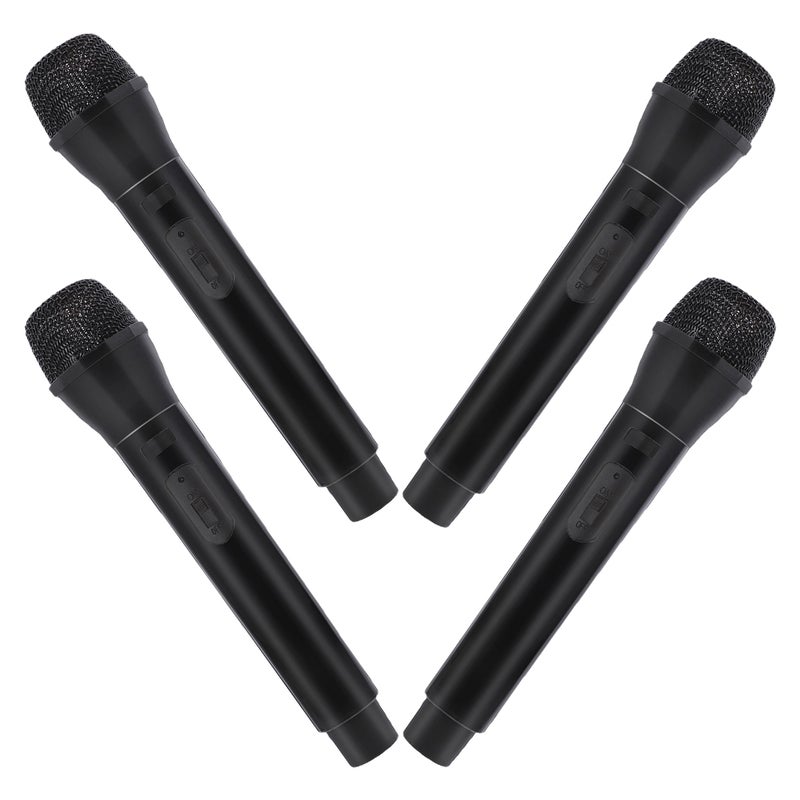 4pcs Fake Microphone Prop Microphone Play Mics Toy Mic Simulate Speech Practice for Karaoke Fun Stage Costume Prop Birthday Party Black - Image 1