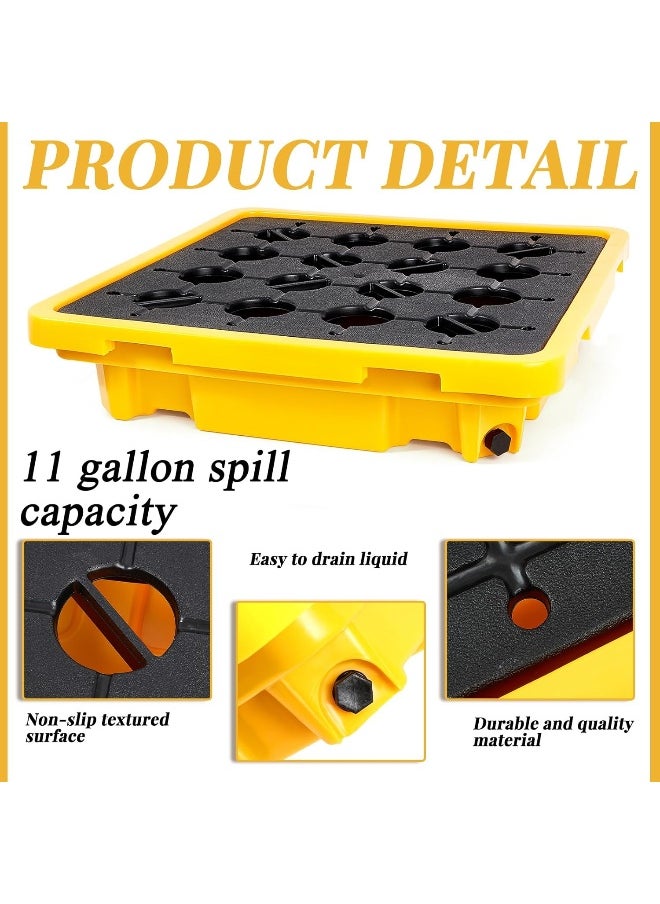 Generic - Spill Containment Platform Yellow And Black Modular Spill Containment Pallet With Drain, 1 Drum Capacity, 26.4 X 26.4 X 6 Inches (1 Pieces) - Image 1