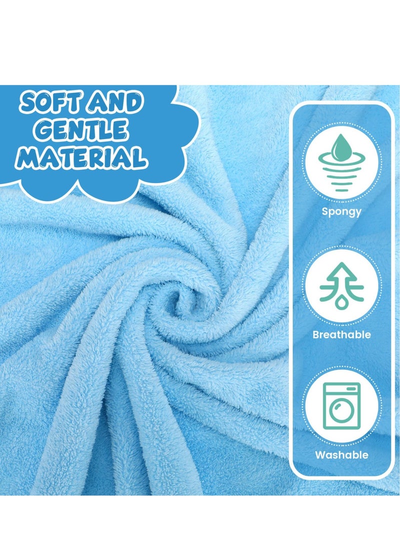 SOLARAE Baby Hooded Towel, 2 Pcs 32 x 32 in Coral Fleece Hooded Towel Infant Towels Absorbent Soft Bath Towel Baby with Bear Ear for Newborn Toddler Infant Baby Shower Stuff Gift (Blue, Green) - Image 3