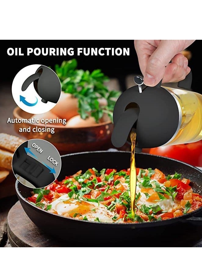 Captaintech 17oz Oil Sprayer for Cooking - 2 in 1 Olive Oil Sprayer and Oil Dispenser - 500ml Oil Spray Bottle with Pourer for Cooking, Kitchen, Salad, Barbecue (Black) - Image 3