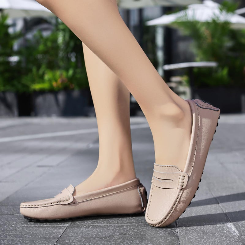 Artisure Women's Classic Handsewn Blush Pink Genuine Leather Penny Loafers Driving Moccasins Casual Boat Shoes Slip On Fashion Office Comfort Flats 6 M US SKS-1221SHF060 - Image 3