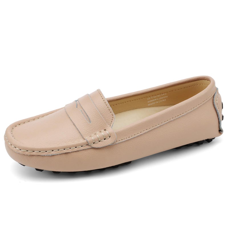 Artisure Women's Classic Handsewn Blush Pink Genuine Leather Penny Loafers Driving Moccasins Casual Boat Shoes Slip On Fashion Office Comfort Flats 6 M US SKS-1221SHF060 - Image 4