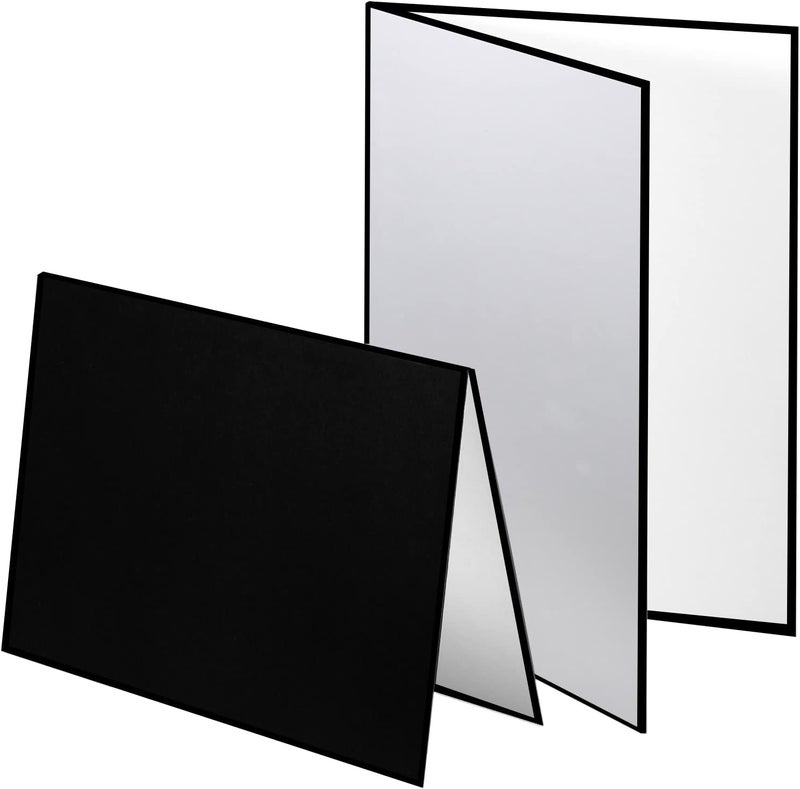 Meking 3 in 1 Photography Reflector Cardboard, 12 x 8 inch Folding Light Diffuser Board for Still Life, Product and Food Photo Shooting - Black, Silver and White, 2 Pack - Image 1