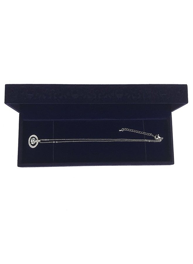 DesignSter Hollow Sapphire Blue Velvet Necklace Box - Long Chain Necklace Storage Case Jewelry Packaging Gift Box - Image 2