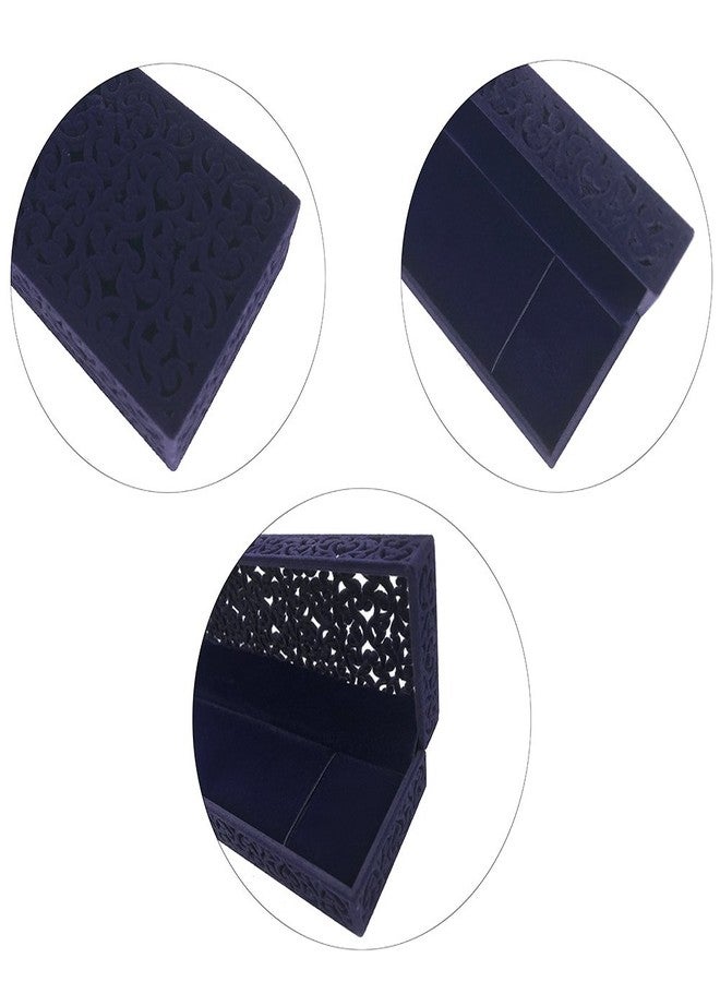 DesignSter Hollow Sapphire Blue Velvet Necklace Box - Long Chain Necklace Storage Case Jewelry Packaging Gift Box - Image 5