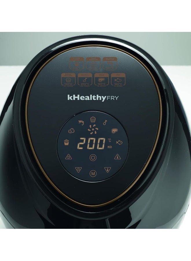 KENWOOD Digital Air Fryer, Touch Control, Adjustable Temperature, Easy-Clean Non-Stick Basket 5 L 1500 W HFP52.000BK Black - Image 2
